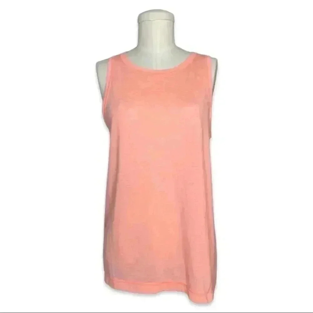 ACTIV8 | Mesh Tie-Back Sleeveless Muscle Tee | Coral | Size M